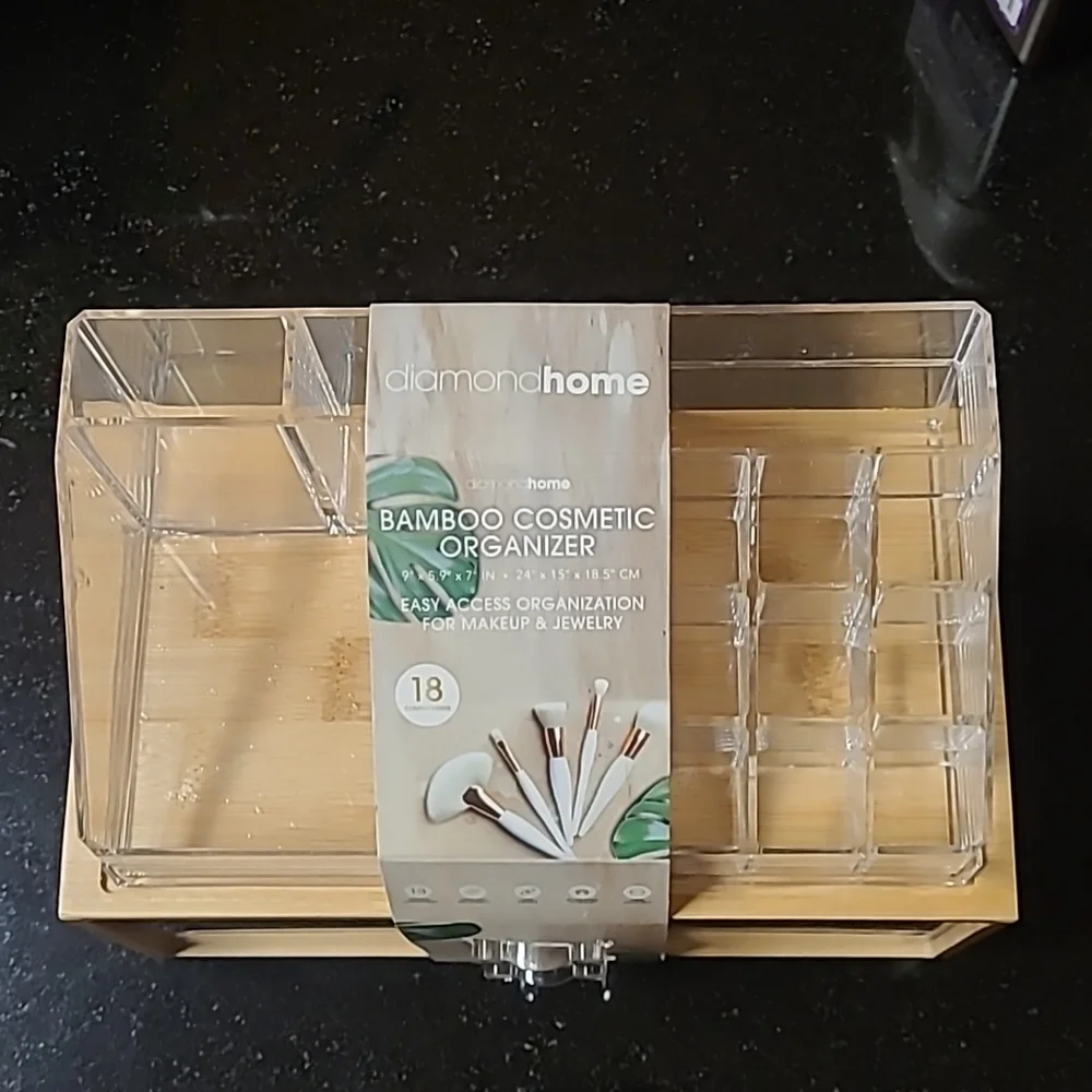 Bamboo & Acrylic Cosmetic Organizer